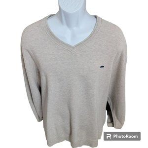 Alexander Julian Colours Sweater, Men L, Beige(oatmeal), Thin Ribbed, V-Neck EUC